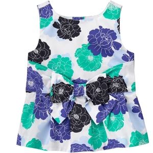 Janie and Jack flowered sleeveless top with bow
